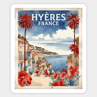 Hyres France Vintage Travel Poster Tourism Magnet